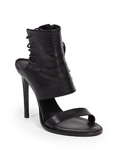 Haider Ackermann Leather Lace Up High Heel Sandals   Black