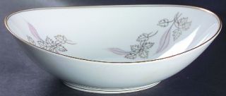 Noritake Francine 10 Oval Vegetable Bowl, Fine China Dinnerware   Gold And Pink