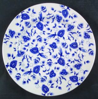 Pier 1 Eliza Dinner Plate, Fine China Dinnerware   Stoneware,Blue Floral,Smooth,
