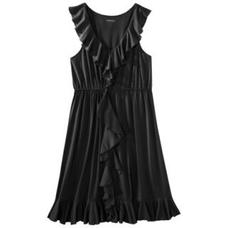 Merona Womens Cascade Ruffle Front Dress   Black   S