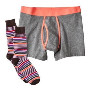 Mossimo Supply Co. Mens Boxer Briefs and Socks 2pc Set   Coral Orange L