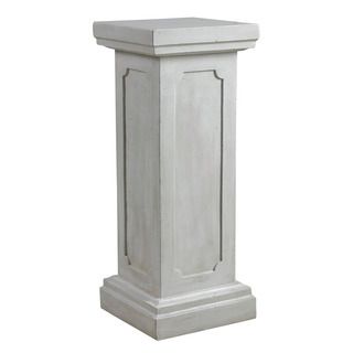 White Garden Column Pedestal (WhiteMaterials: Magnesium oxideQuantity: One (1) pedestalSetting: Indoor/outdoorDimensions: 31 inches high x 12 inches wide x 12 inches long )
