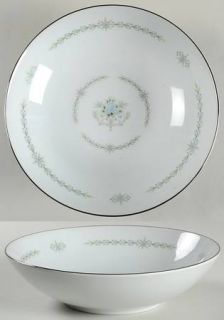 Mikasa Dundee 9 Round Vegetable Bowl, Fine China Dinnerware   Green Leaves,Blue