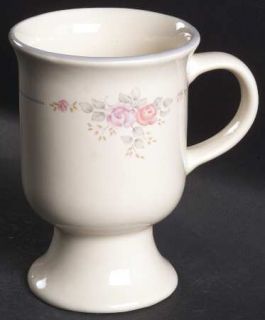 Pfaltzgraff Trousseau Pedestal Mug, Fine China Dinnerware   Ivory,Pink&Purple Ro