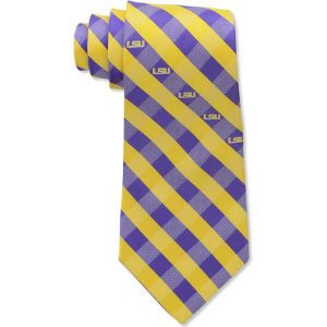 LSU Tigers Eagles Wings Polyester Checked Tie