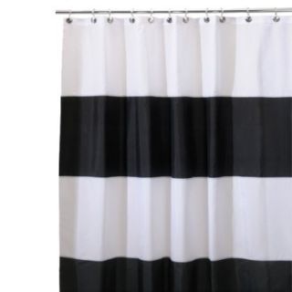 InterDesign Zeno Waterproof Stall Shower Curtain   Black/White (54x78)