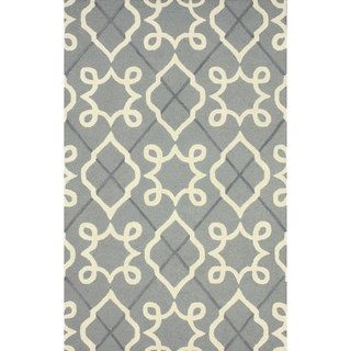 Nuloom Handmade Modern Lattice Grey Wool Rug (5 X 8)