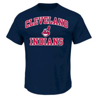 MLB Mens Cleveland Indians T Shirt   Navy (XXL)