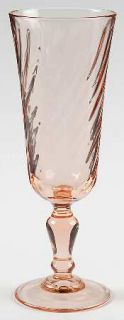 Cristal DArques Durand Rosaline Pink Fluted Champagne   Pink,Swirl Optic Bowl,