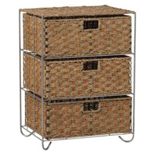 Storage Drawers: Household Essentials Seagrass/ Rattan 3 Drawer Unit