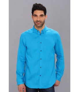 Elie Tahari Steve Shirt J11E0503 Mens Long Sleeve Button Up (Blue)
