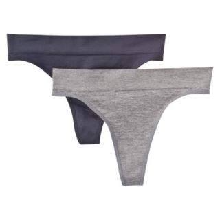 Gilligan & OMalley Womens 2 Pack Seamless Thong   Grey XL