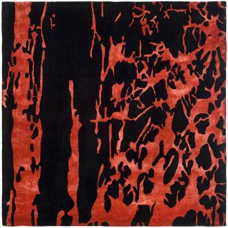 Handmade Soho Deco Black/ Red New Zealand Wool Rug (6 Square) (BlackPattern: Abstract Professional cleaning recommended Tip: We recommend the use of a non skid pad to keep the rug in place on smooth surfaces.All rug sizes are approximate. Due to the diffe