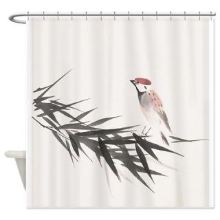 CafePress A sparrow and bamboo leaves   Shower Curtain Free Shipping! Use code FREECART at Checkout!