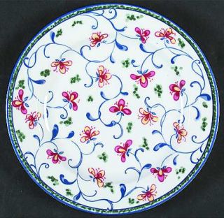 Interiors (PTS) Portuguese Tile Salad Plate, Fine China Dinnerware   Tile Band,