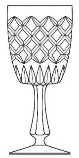 Gorham Fairfax Clear Water Goblet   Cut Criss Cross & Vertical Design