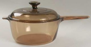 Corning Visions Amber 2.5 Quart Saucepan with Lid, Fine China Dinnerware   Solid
