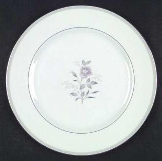 Mikasa Charm Dinner Plate, Fine China Dinnerware   Gray/Pink Rose,Gray Leaves&Ba