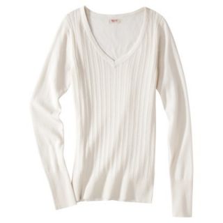 Mossimo Supply Co. Juniors Pointelle Sweater   White XS(1)