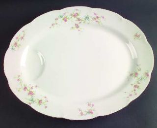 Haviland Rosanne 16 Oval Serving Platter, Fine China Dinnerware   New York, Blu