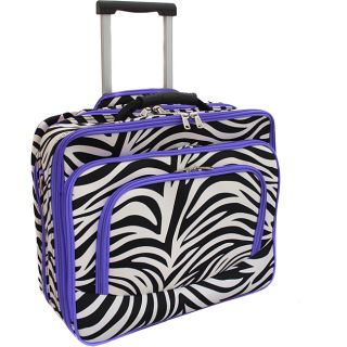 World Traveler Purple Trim Zebra Fashion Print Womens Rolling 17 inch Laptop Case (Zebra Black and White Pattern with Purple TrimComputer Sleeve Size: Fits most 17 inch laptopsPadding: YesPockets: 2Dual gusset designSpacious top zip fully padded main comp