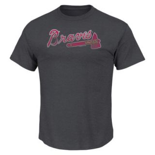MLB Mens Atlanta Braves Crew Neck T Shirt   Grey (S)