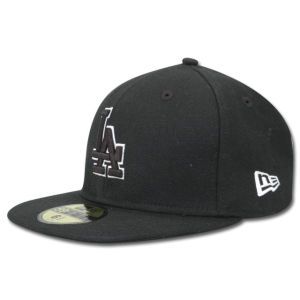 Los Angeles Dodgers New Era MLB Black and White Fashion 59FIFTY Cap