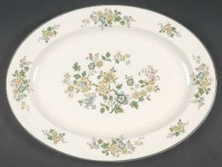 Royal Doulton Campagna Green 15 Oval Serving Platter, Fine China Dinnerware   Y
