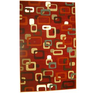 Generations Red Abstract Curuit Rug (79 X 105)