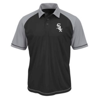 MLB Mens Chicago White Sox Synthetic Polo T Shirt   Black/Grey (XL)