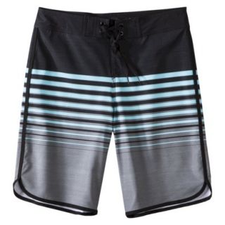 Mossimo Supply Co. Mens 11 Board Shorts   Black/Blue Stripe 38