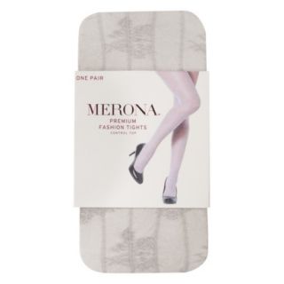 Merona Control Top Sheer Womens Tights   Floral Gray S/M