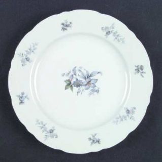 Europa Wild Flower Salad Plate, Fine China Dinnerware   Gray/Blue Flowers,Emboss