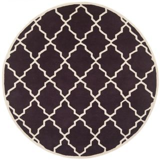 Safavieh Handmade Moroccan Chatham Dark Purple Wool Rug (7 Round)