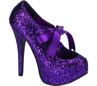 Womens Bordello Teeze 10G   Purple Glitter Ornamented Shoes