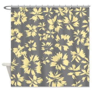  Yellow and Gray Floral. Shower Curtain  Use code FREECART at Checkout
