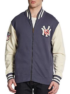 New York Yankees Varsity Jacket   Navy Cream
