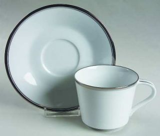 Noritake Josette Flat Cup & Saucer Set, Fine China Dinnerware   White Background