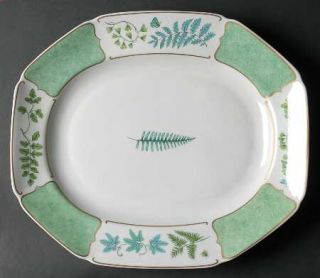 Lynn Chase Fern Fantasy 14 Oval Serving Platter, Fine China Dinnerware   Plants
