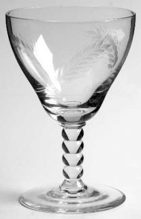 Unknown Crystal Unk3016 Water Goblet   Clear,Wheat Cut,Stacked Wafer Stem