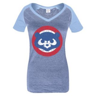 MLB Womens Chicago Cubs T Shirt   Grey/Light Blue (L)
