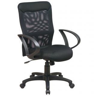 Office Star Products Work Smart Built in Lumbar Support Chair (Black Weight capacity: 250 lbs Dimensions: 43.5 inches high x 28 inches wide x 26 inches deep Seat size: 21.5 inches wide x 20 inches deep x 3 inches tall Back size: 22.5 inches high x 20 inch