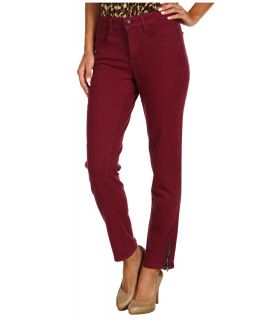NYDJ Chloe Fitted Ankle in Stretch Sueded Denim with Zipper Detail at the Hem in Azalea Womens Casual Pants (Pink)