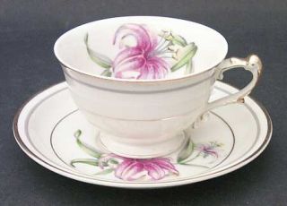 Harmony House China Elizabeth Footed Cup & Saucer Set, Fine China Dinnerware   G