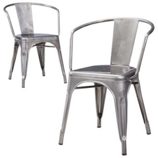 Dining Chair Carlisle Distressed Metal Dining Chair   Set of 2