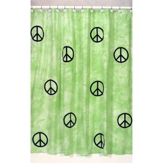 Lime Groovy Peace Sign Tie Dye Shower Curtain (Green/ blackMaterials: 100 percent cotton Dimensions: 72 inches wide x 72 inches longCare instructions: Machine washableShower hooks and liner not includedThe digital images we display have the most accurate 