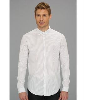 Elie Tahari Striped Steve Shirt J805M503 Mens Long Sleeve Button Up (White)