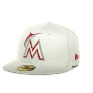Miami Marlins New Era MLB White On Color 59FIFTY Cap
