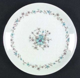 Hira China Glamour Dinner Plate, Fine China Dinnerware   Blue & Gray Floral Cent