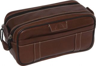 Mens Dopp Country Saddle Soft Sided Multi Zip Travel Kit   Brown Grooming Kits